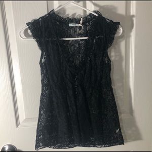 Black lace blouse
